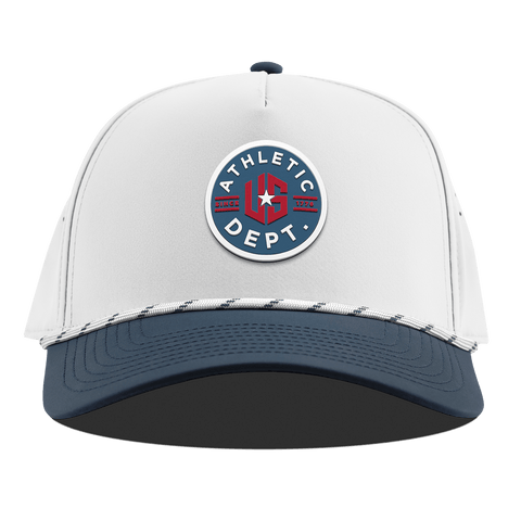 US Athletic Curved 5 Panel Rope White/Orion