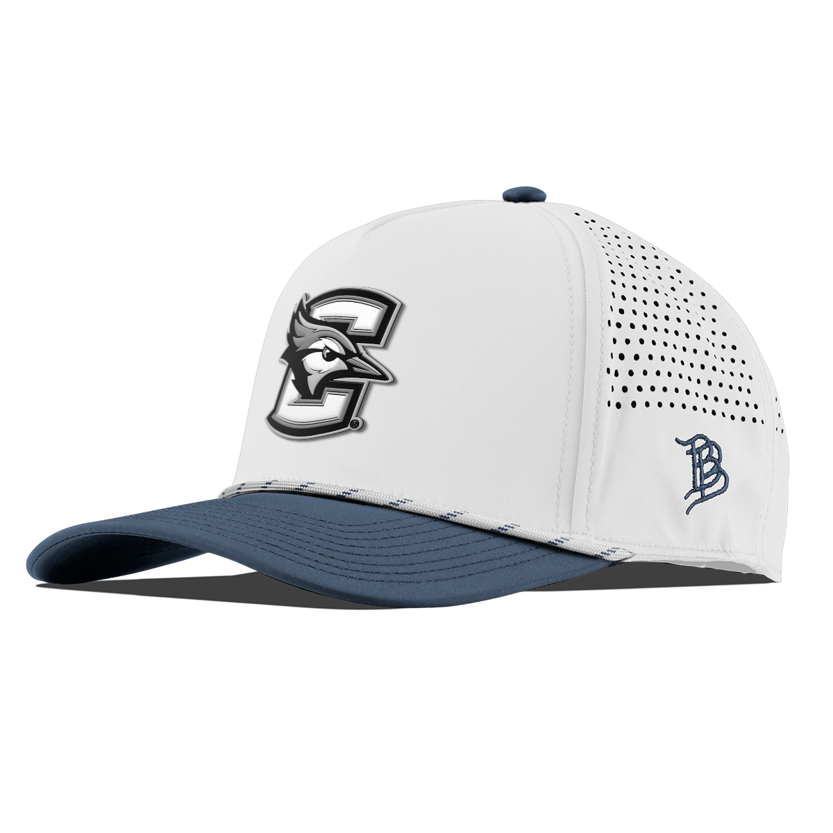 Creighton University "Vintage Creighton Block" Curved 5 Panel Rope White/Orion