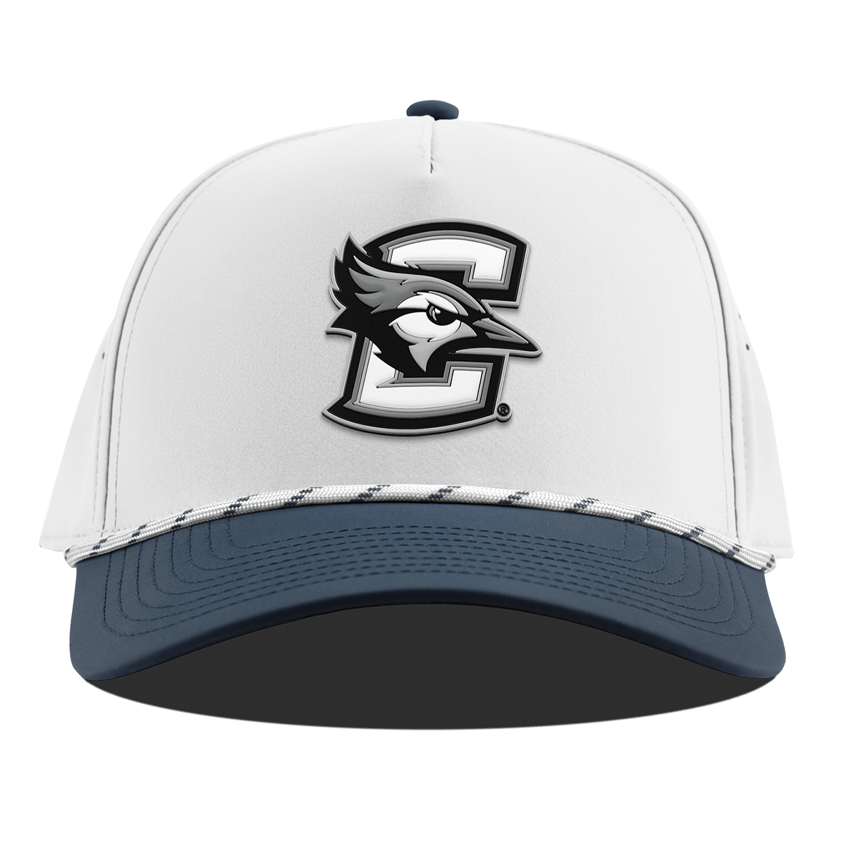 Creighton University "Vintage Creighton Block" Curved 5 Panel Rope White/Orion