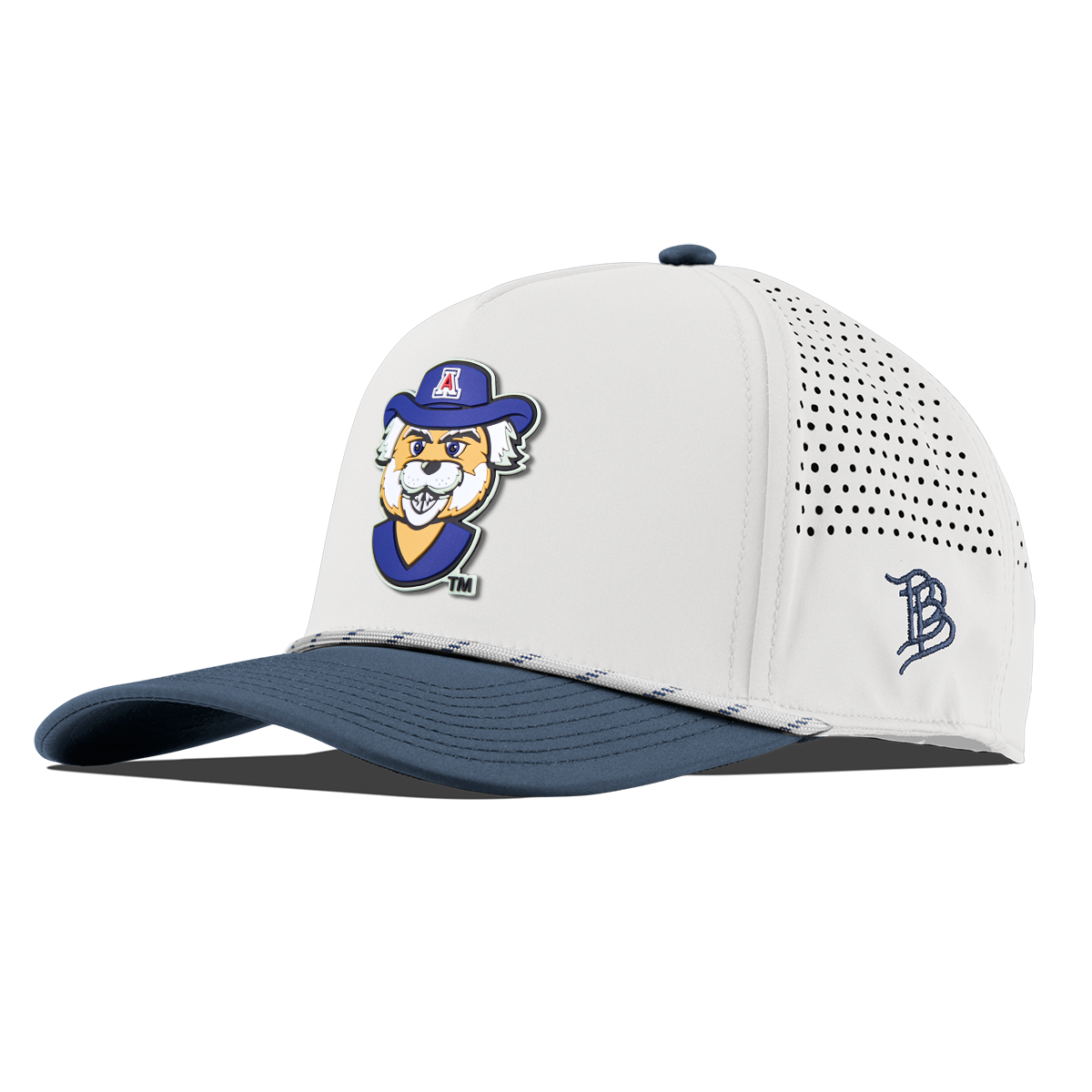 University of Arizona "Wilbur The Wildcat" Curved 5 Panel Rope White/Orion