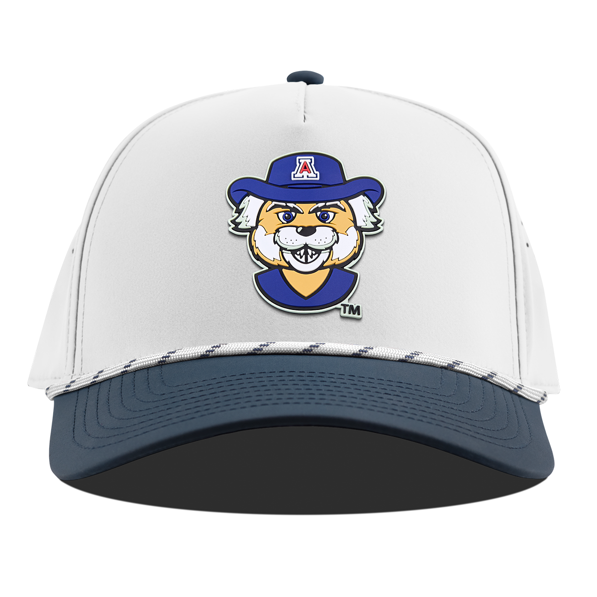 University of Arizona "Wilbur The Wildcat" Curved 5 Panel Rope White/Orion