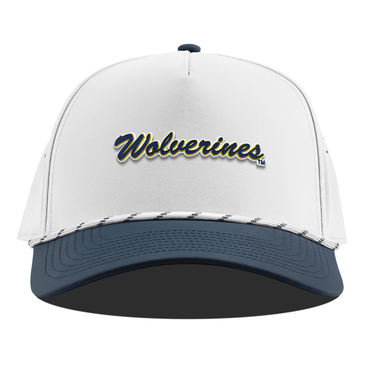 University of Michigan "Wolverines Script" Curved 5 Panel Rope White/Orion