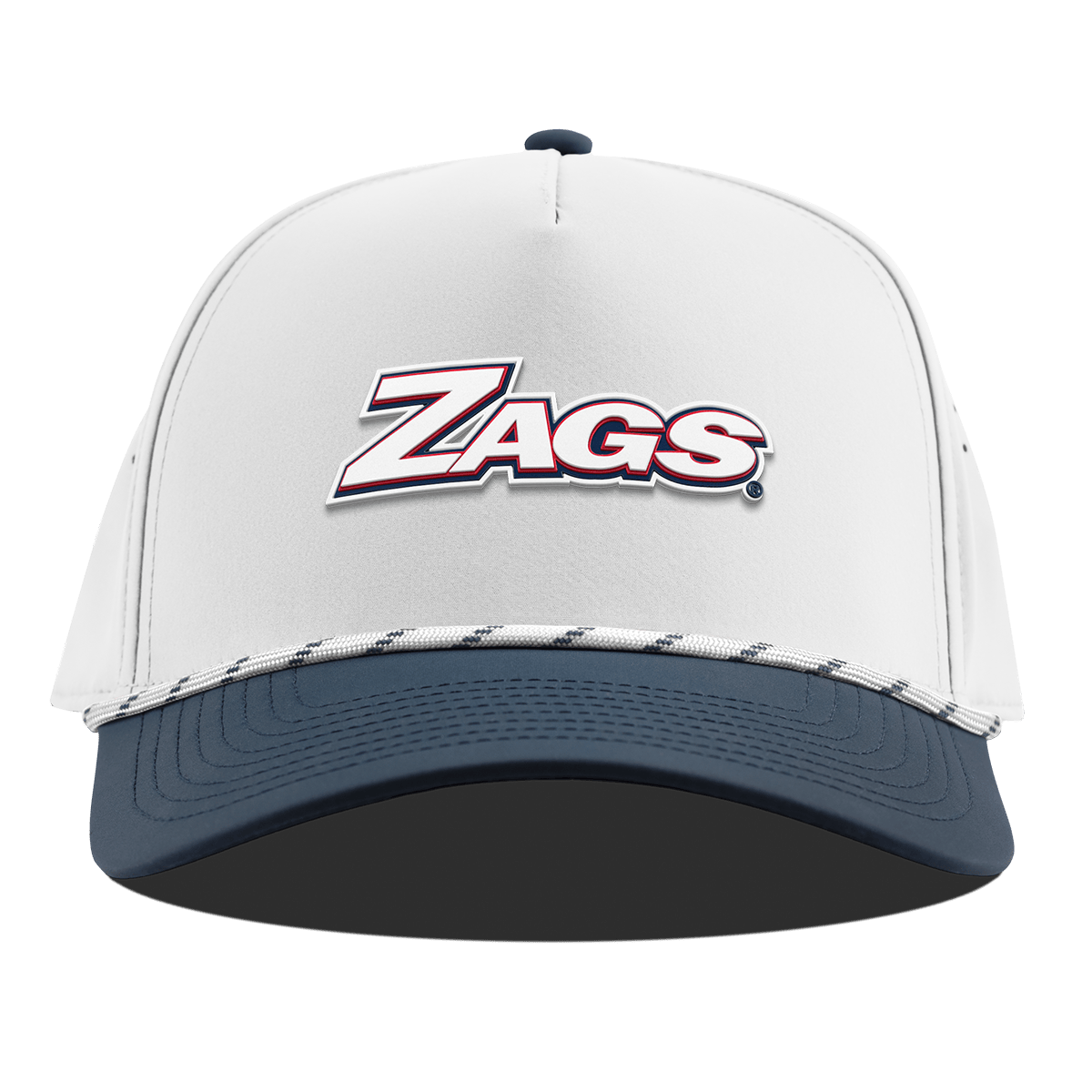 Gonzaga University "Zags Block" Curved 5 Panel Rope White/Orion