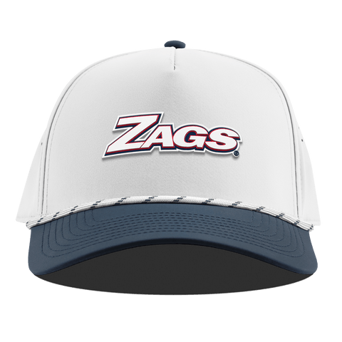 Gonzaga University "Zags Block" Curved 5 Panel Rope White/Orion