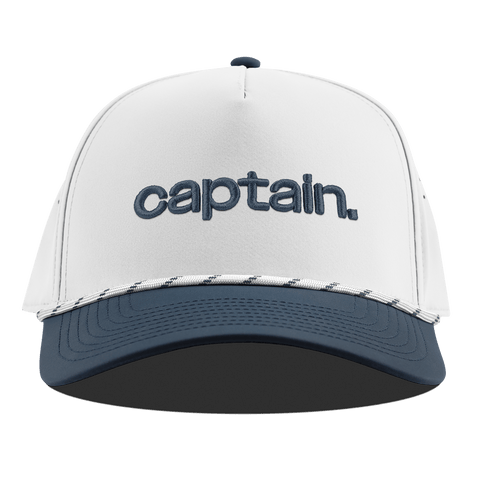captain. Curved 5 Panel Rope White/Orion