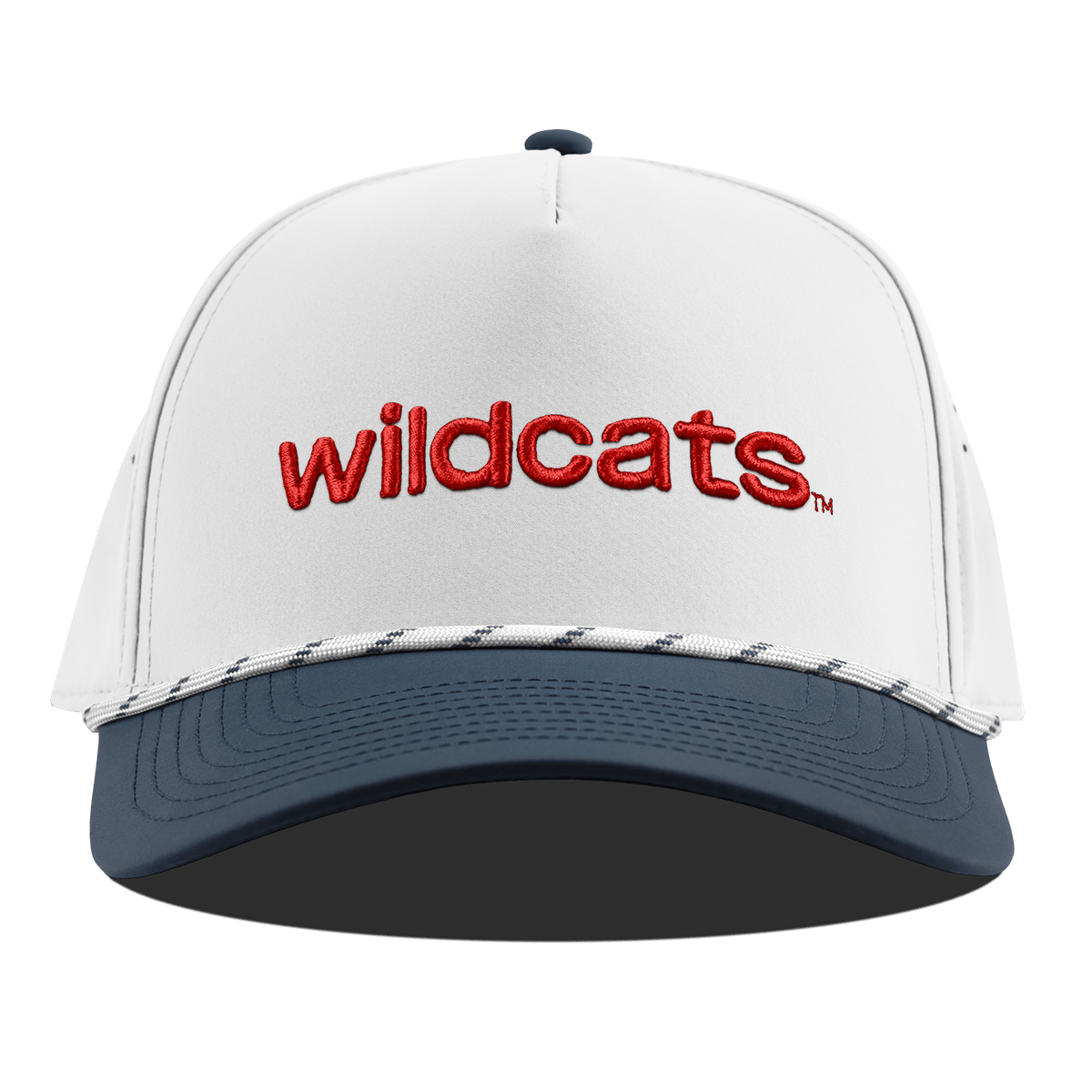 University of Arizona "wildcats." Curved 5 Panel Rope White/Orion