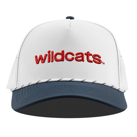 University of Arizona "wildcats." Curved 5 Panel Rope White/Orion