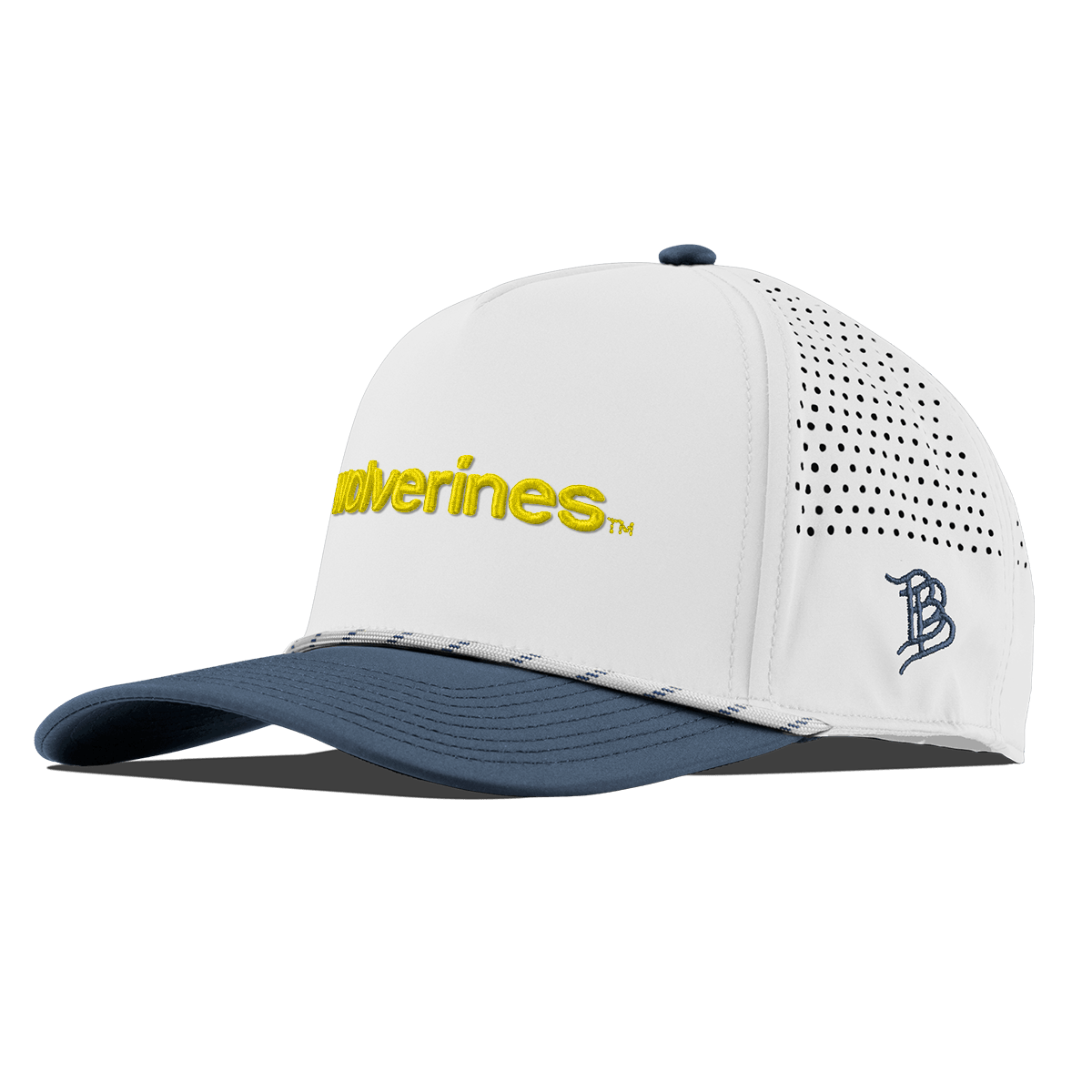 University of Michigan "wolverines." Curved 5 Panel Rope White/Orion