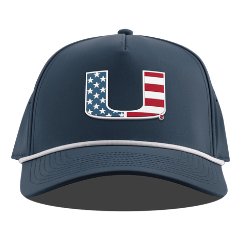 University of Miami "Miami Stars & Stripes" Curved 5 Panel Rope Orion