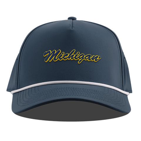 University of Michigan "Michigan Script" Curved 5 Panel Rope Orion