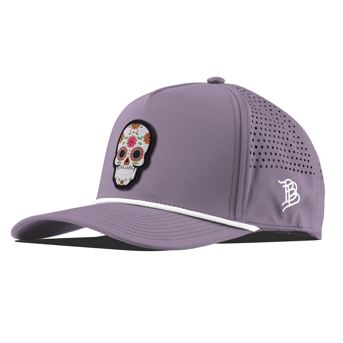 Flower Skull PVC Curved 5 Panel Rope Purple