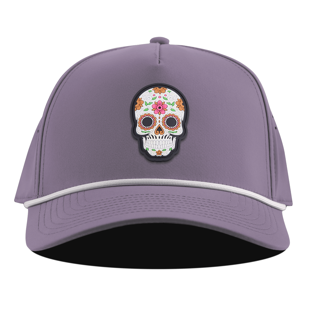 Flower Skull PVC Curved 5 Panel Rope Purple