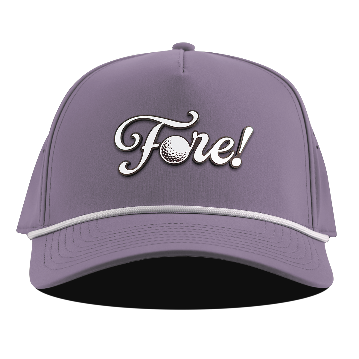 Fore! Script Curved 5 Panel Rope Purple
