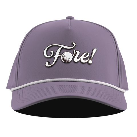 Fore! Script Curved 5 Panel Rope Purple