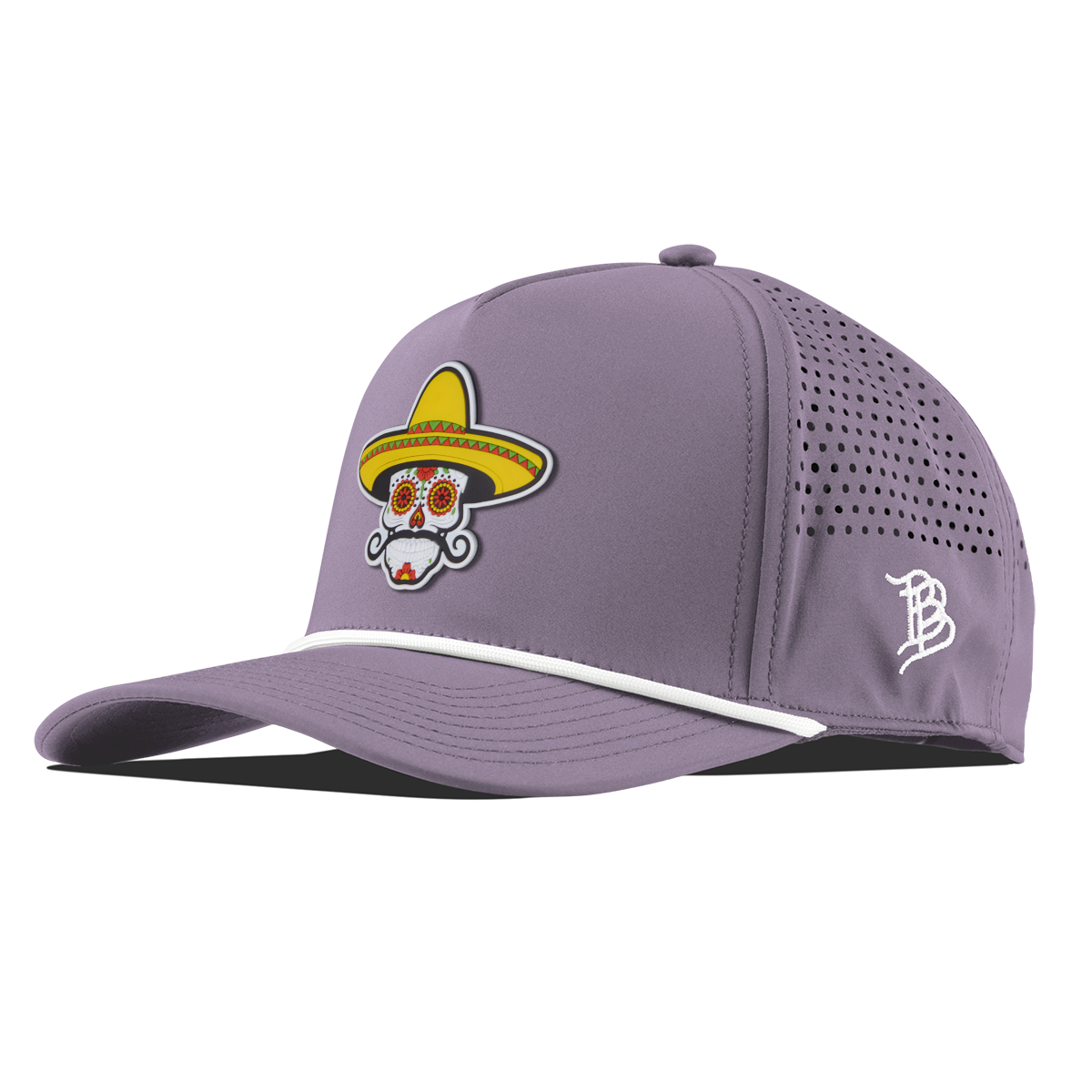 Sombrero Skull PVC Curved 5 Panel Rope Purple
