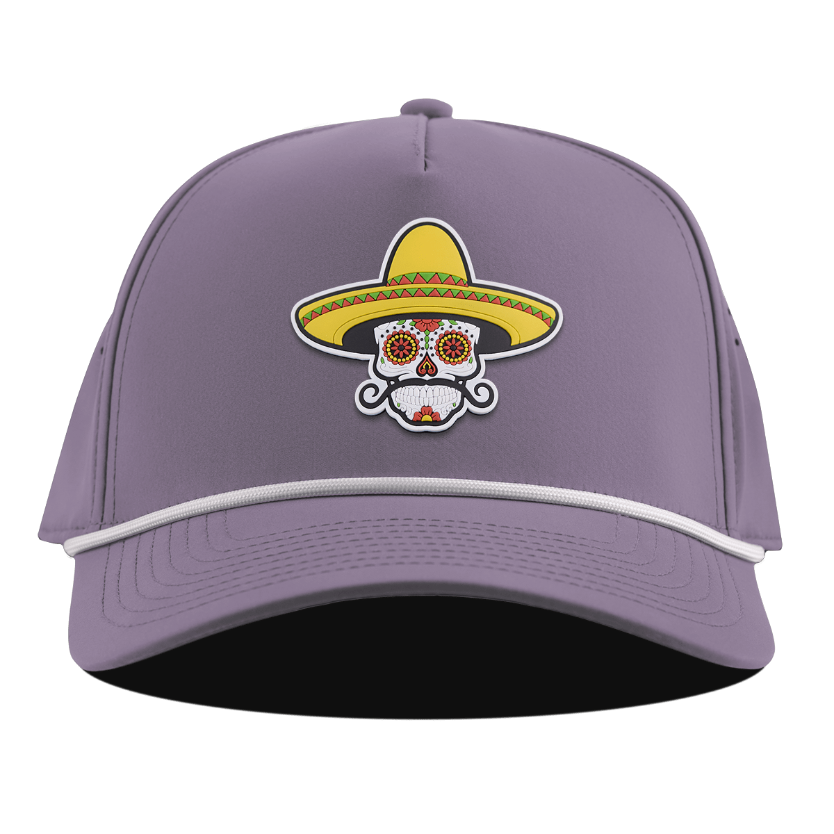 Sombrero Skull PVC Curved 5 Panel Rope Purple