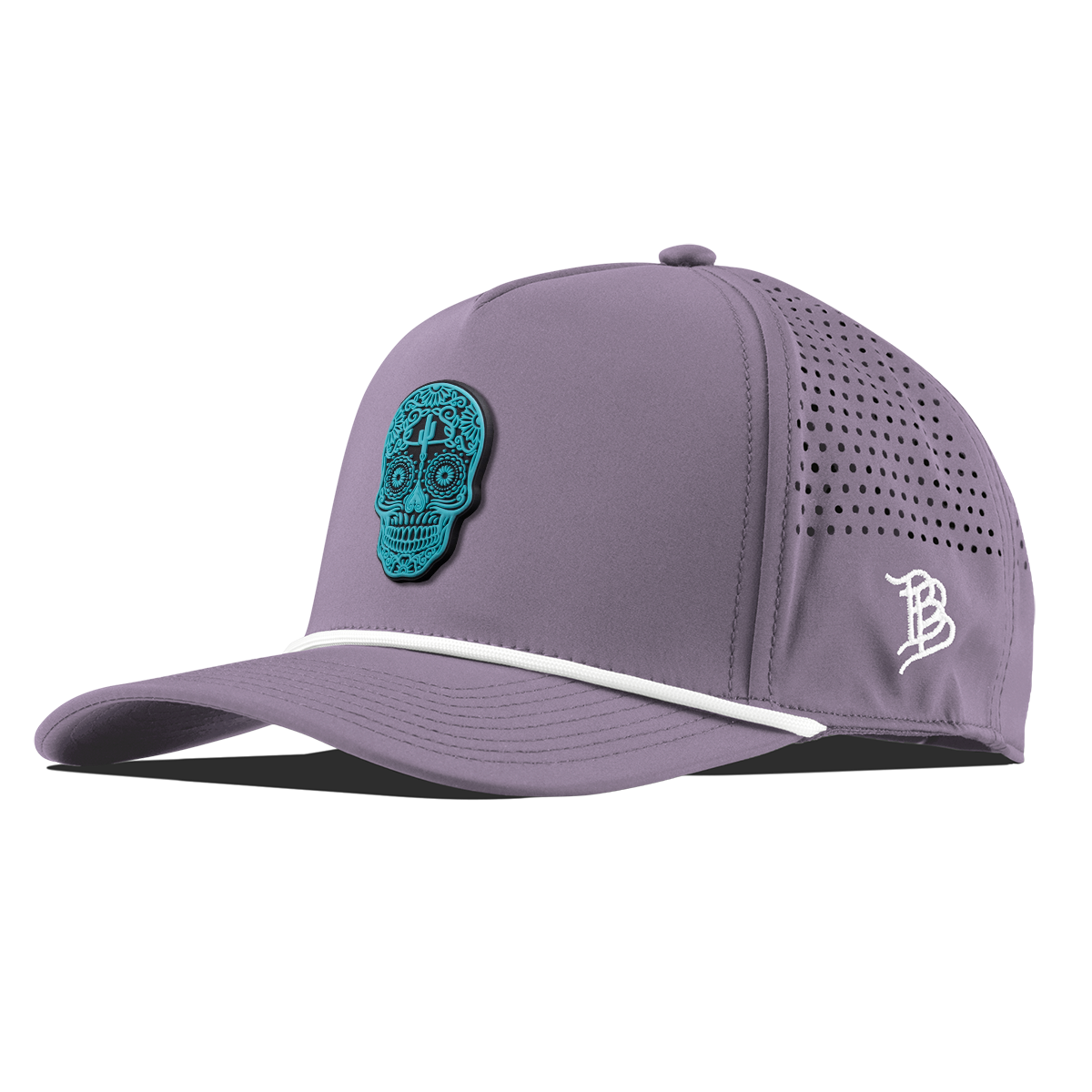 Turquoise Skull PVC Curved 5 Panel Rope Purple
