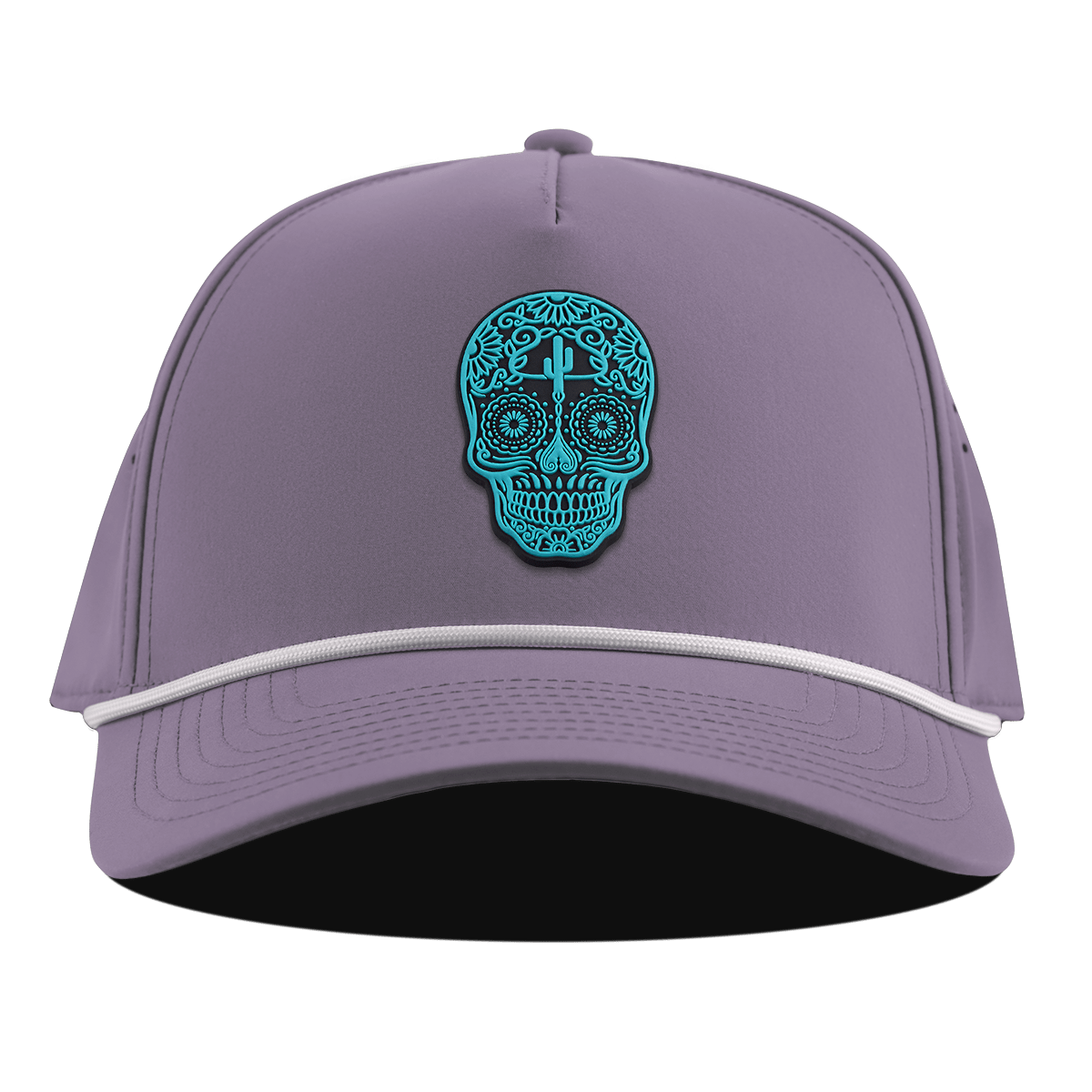 Turquoise Skull PVC Curved 5 Panel Rope Purple