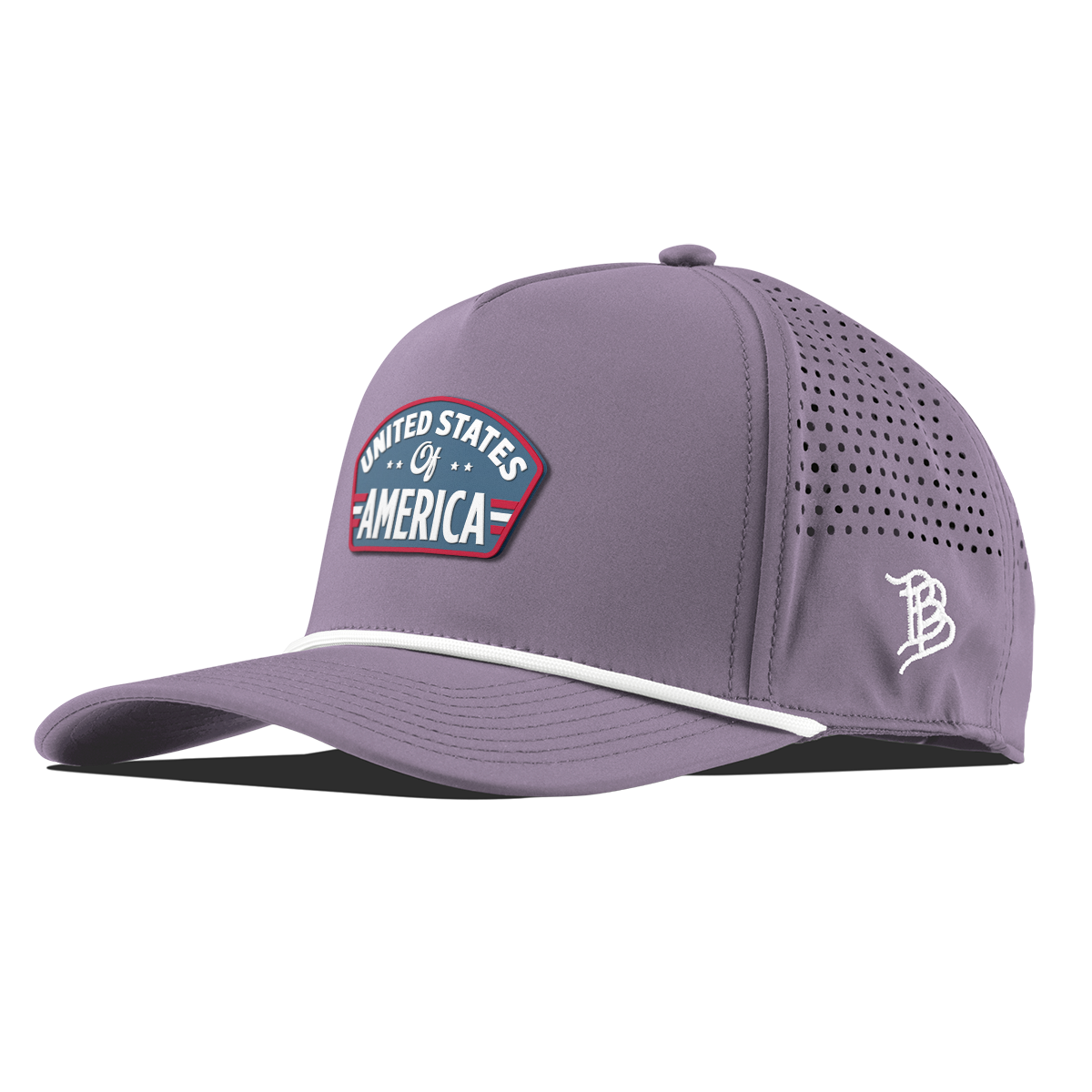 United States of America Badge Curved 5 Panel Rope Purple