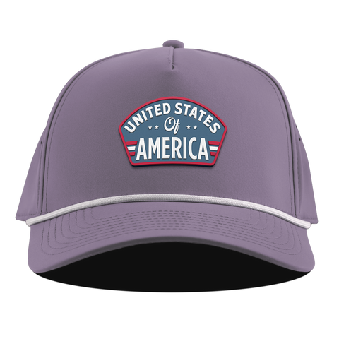 United States of America Badge Curved 5 Panel Rope Purple