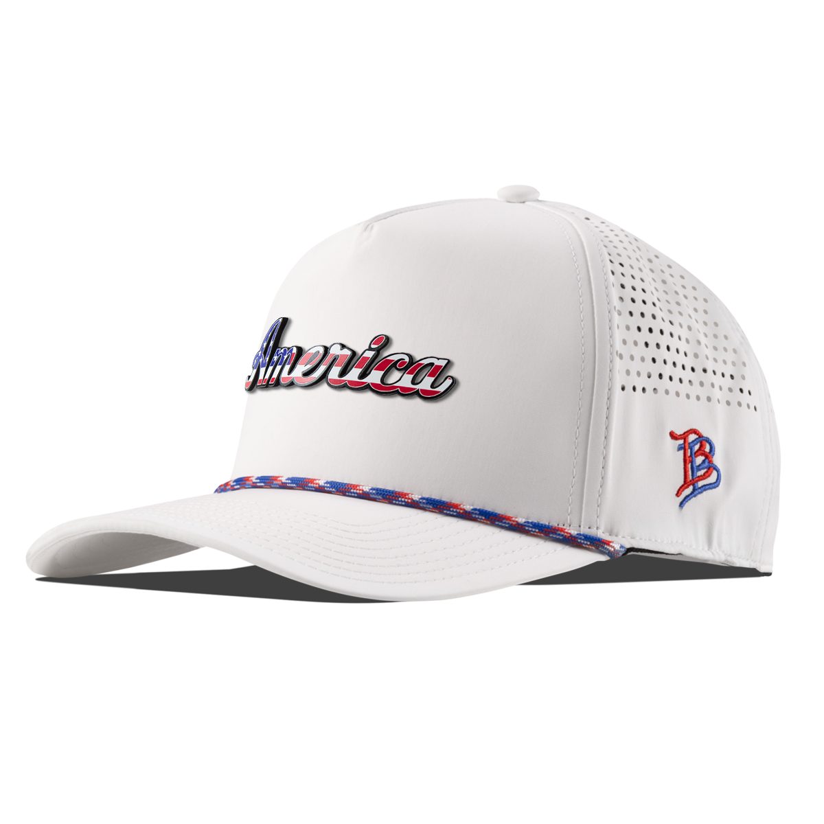 America Curved 5 Panel Rope White/RWB