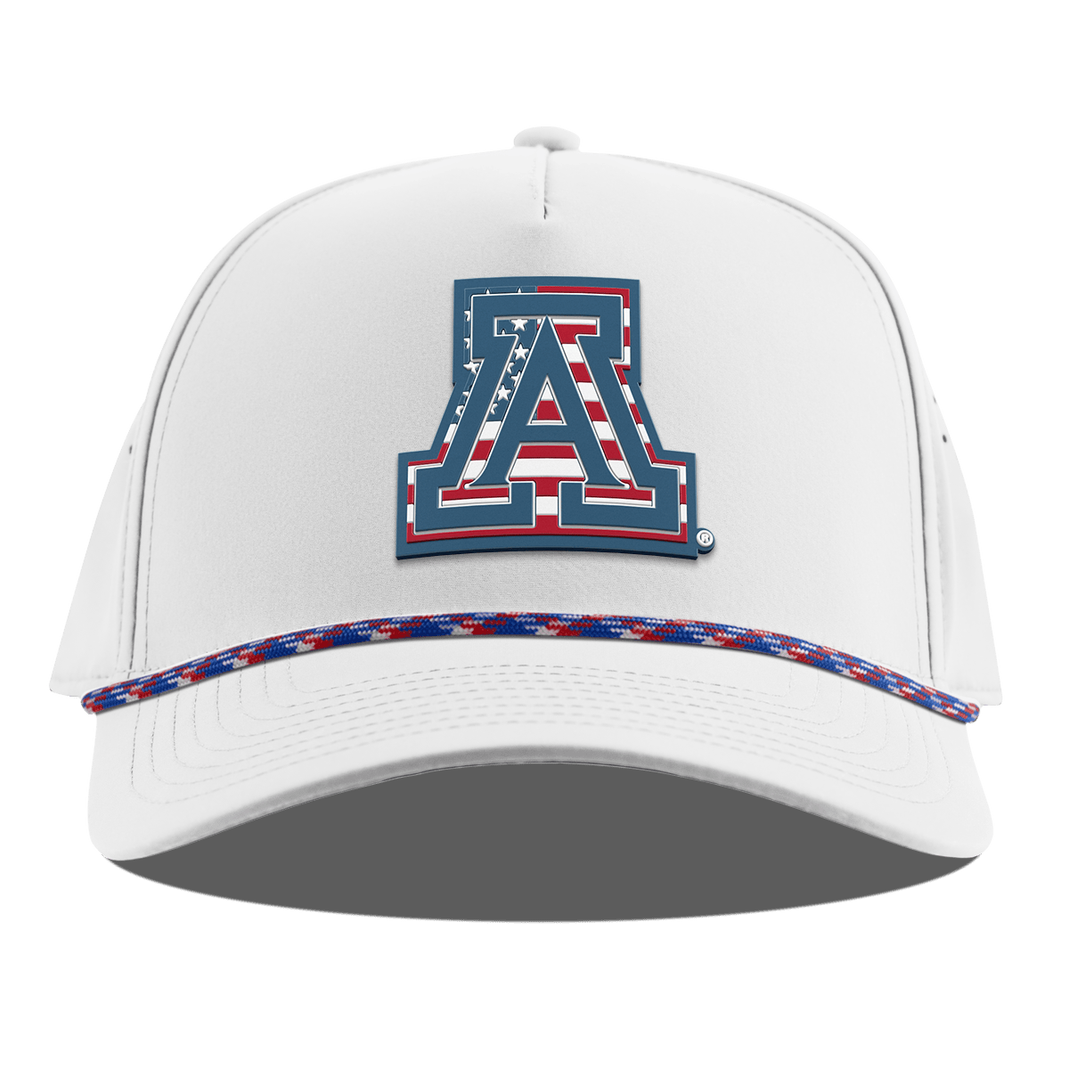University of Arizona "Arizona Stars & Stripes" Curved 5 Panel Rope White RWB