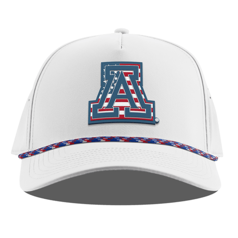 University of Arizona "Arizona Stars & Stripes" Curved 5 Panel Rope White RWB