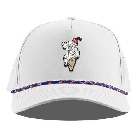 BB Drip Cone Curved 5 Panel Rope White RWB