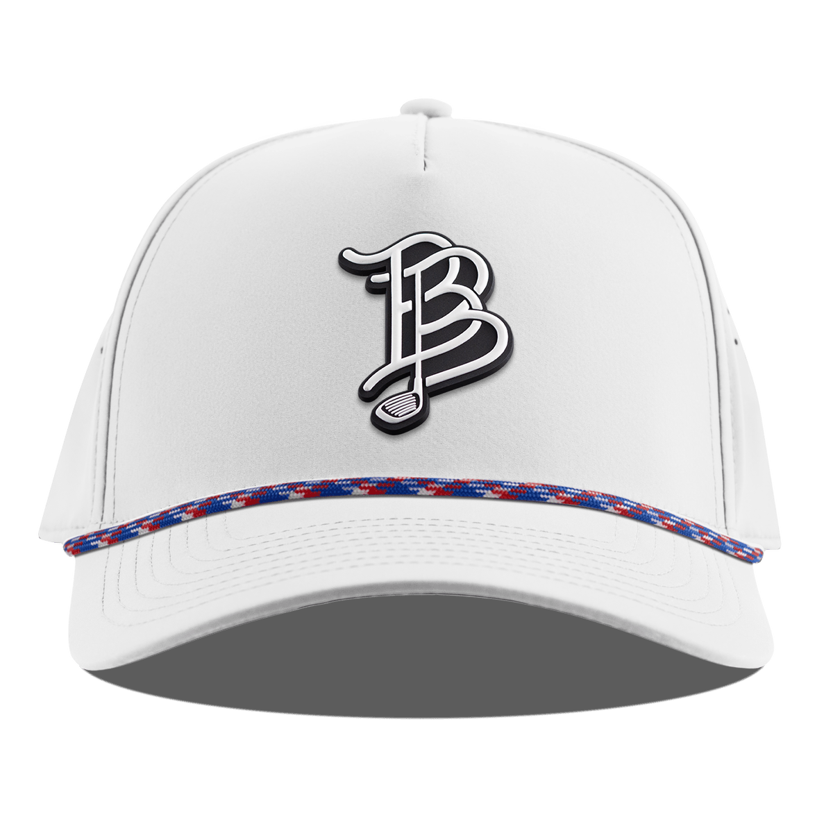 BB Golf Cutout PVC Curved 5 Panel Rope White RWB