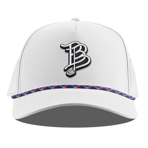 BB Golf Cutout PVC Curved 5 Panel Rope White RWB