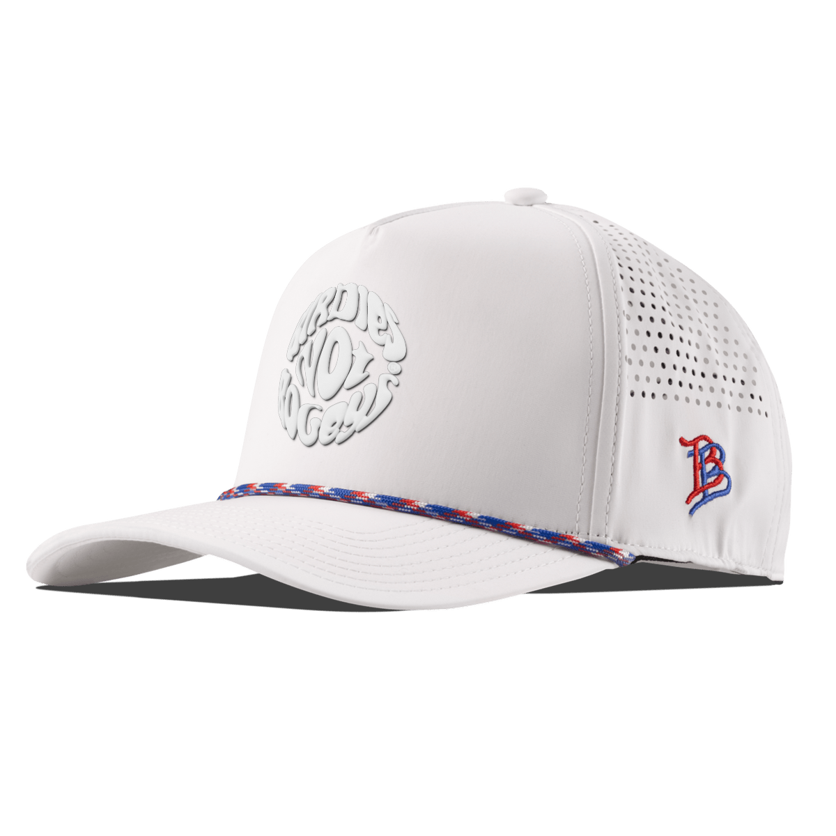 Birdies Not Bogeys® Curved 5 Panel Rope White RWB