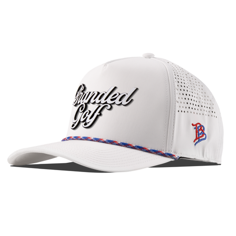 Branded Golf Curved 5 Panel Rope RWB/White