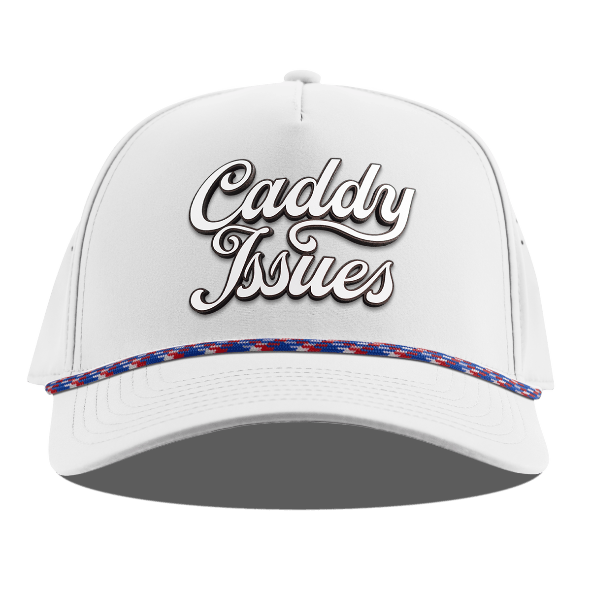 Caddy Issues Script Curved 5 Panel Rope White RWB