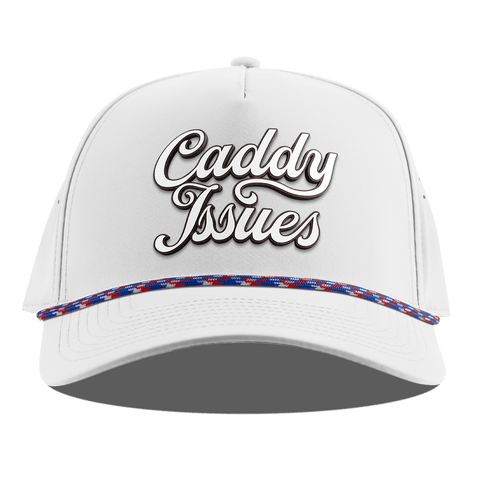 Caddy Issues Script Curved 5 Panel Rope White RWB