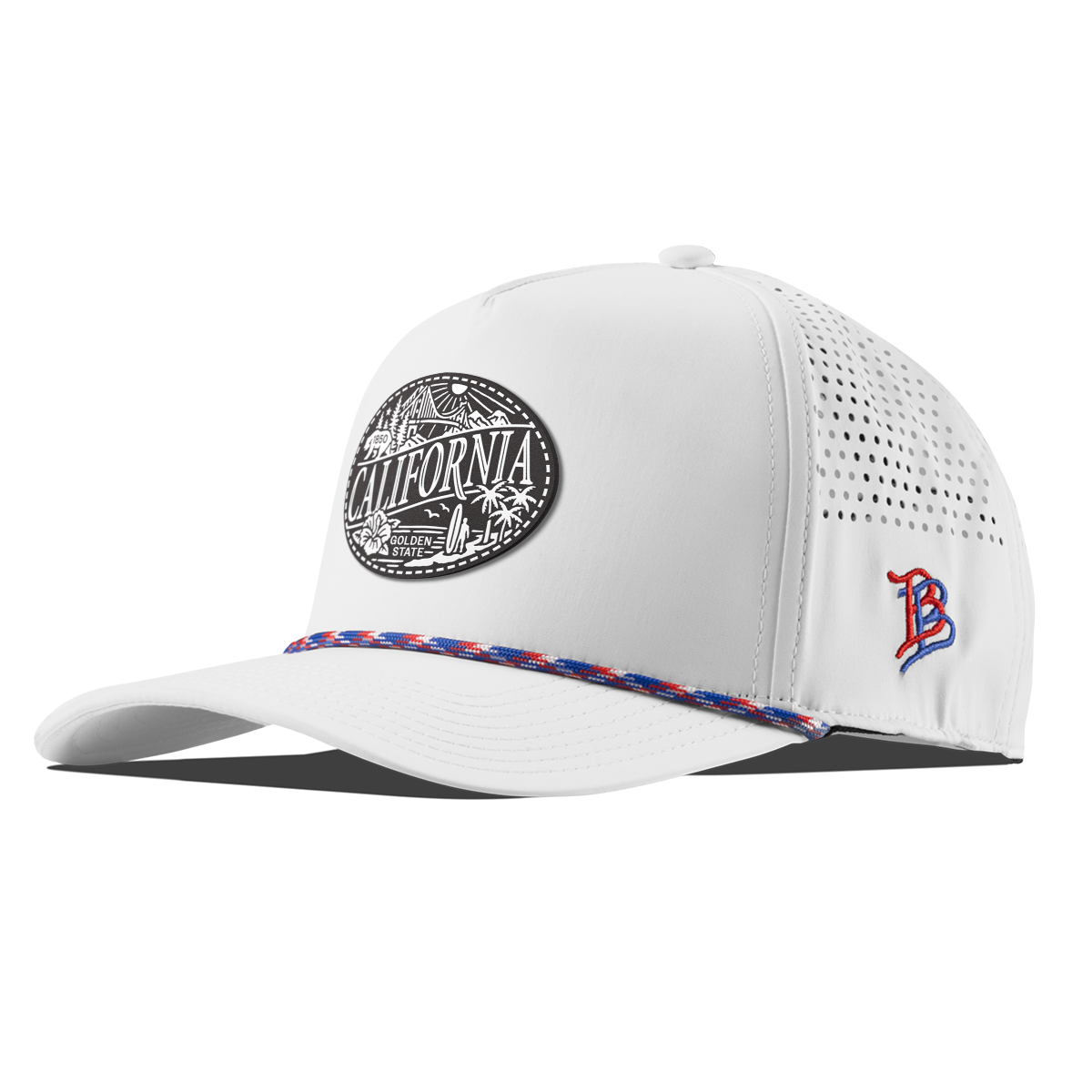 California Traveler Curved 5 Panel Rope White RWB