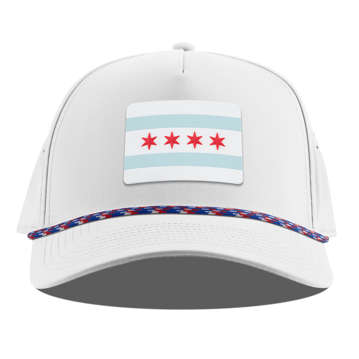 Chicago Flag Curved 5 Panel Rope White RWB