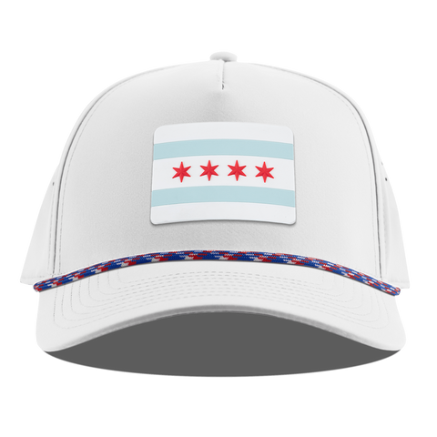 Chicago Flag Curved 5 Panel Rope White RWB