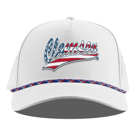 Clemson University "Clemson Stars & Stripes" Curved 5 Panel Rope White RWB