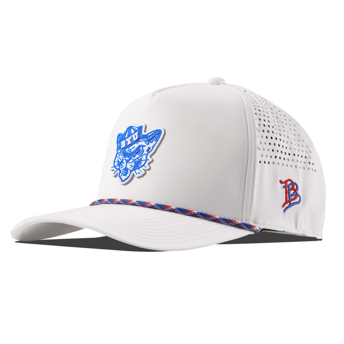 BYU "Cosmo The Cougar" Curved 5 Panel Rope White RWB