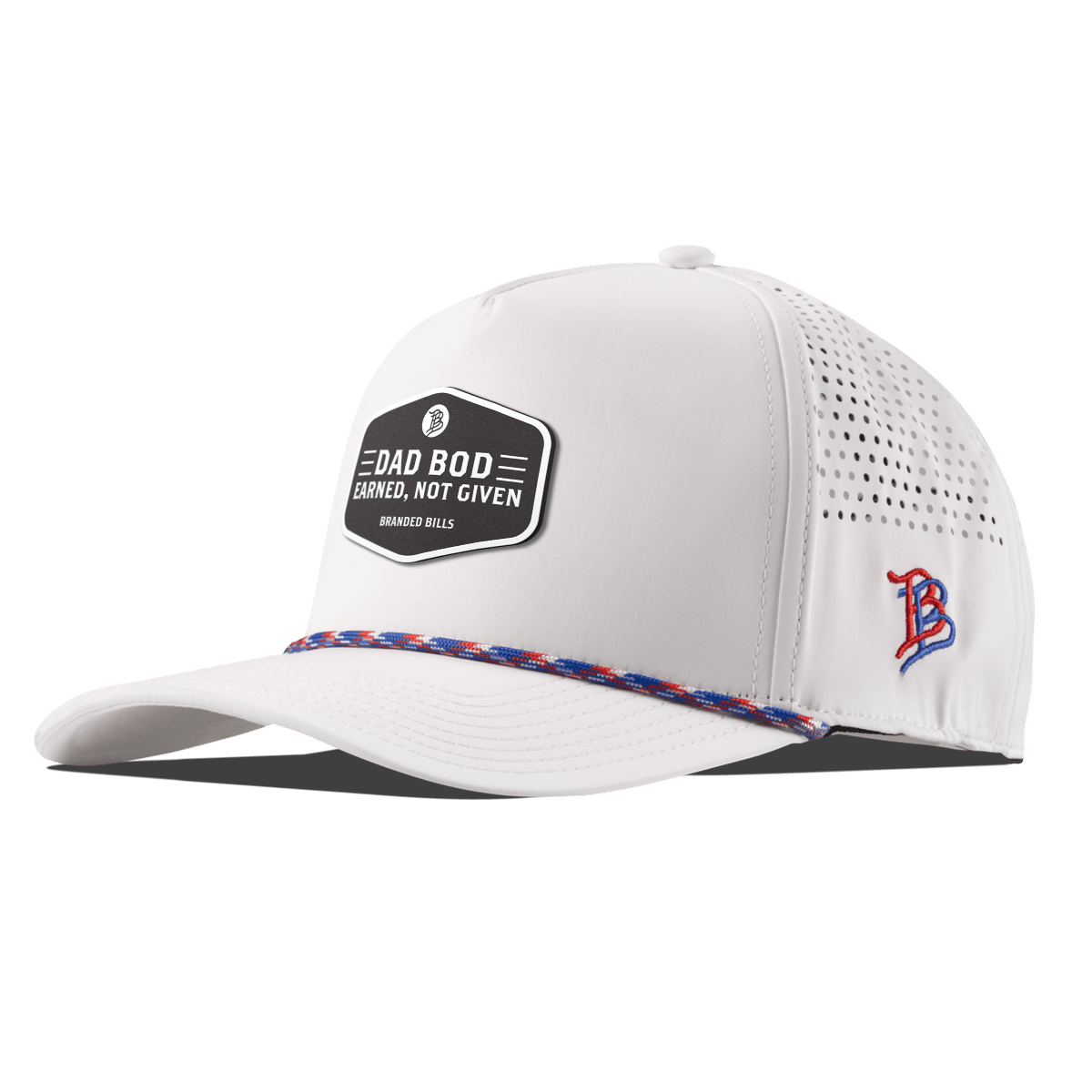 Dad Bod Curved 5 Panel Rope White RWB
