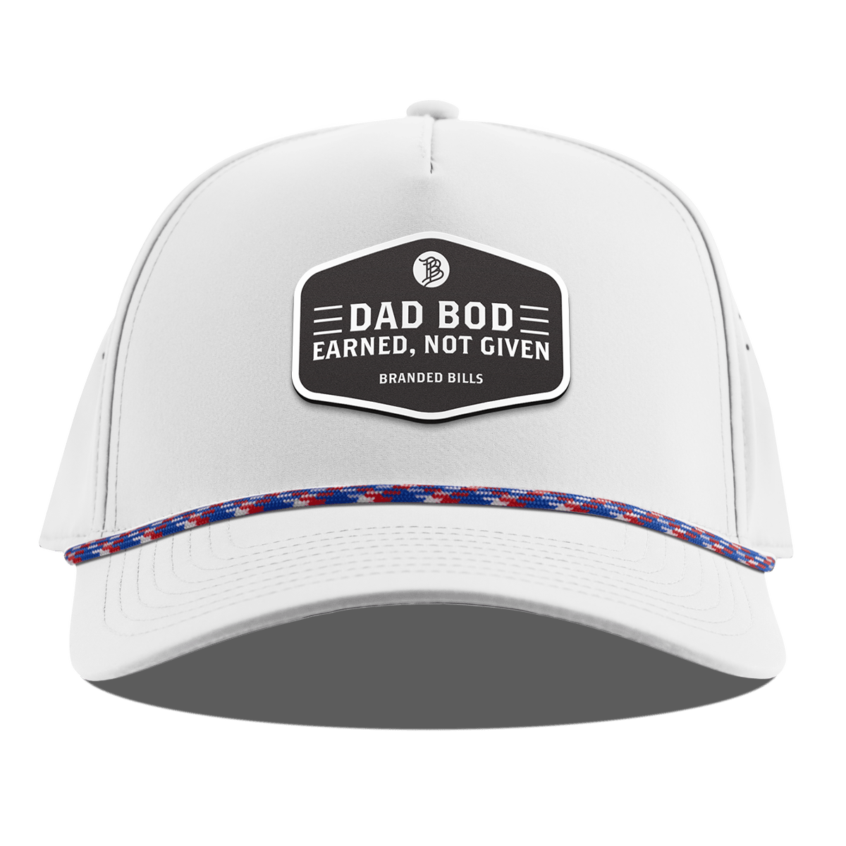 Dad Bod Curved 5 Panel Rope White RWB