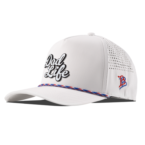 Dad Life Script Curved 5 Panel Rope RWB/White