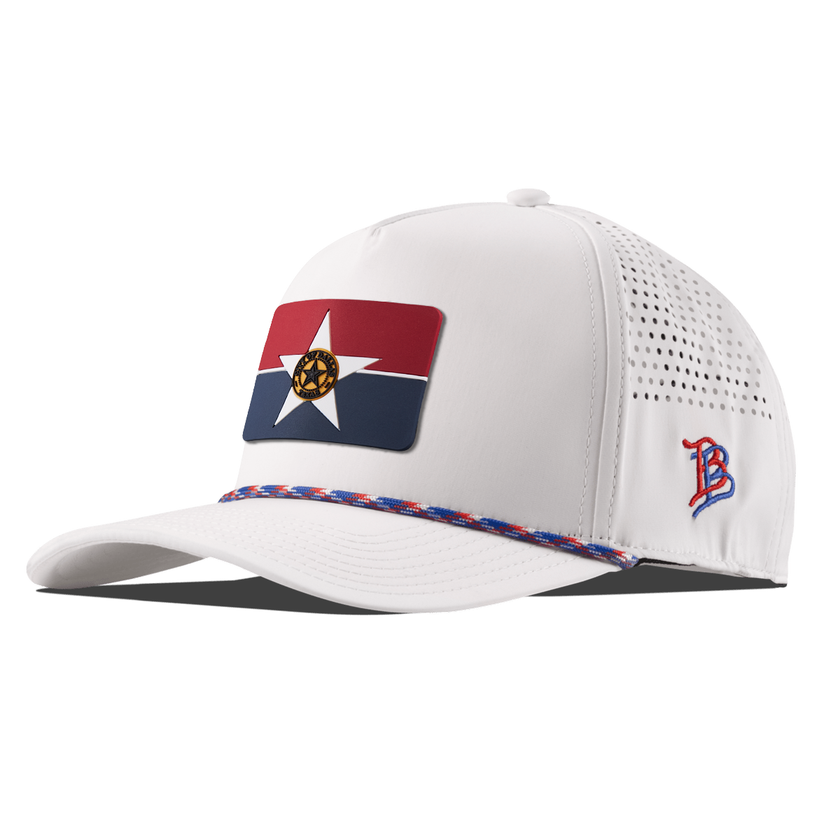 Dallas Flag Curved 5 Panel Rope RWB/White