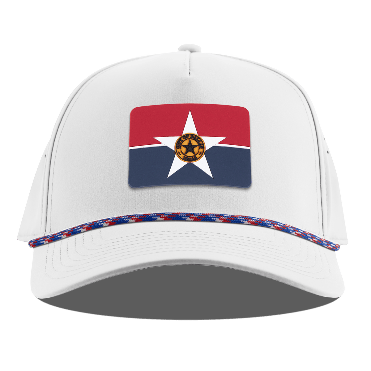 Dallas Flag Curved 5 Panel Rope White RWB