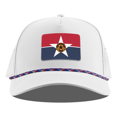 Dallas Flag Curved 5 Panel Rope White RWB