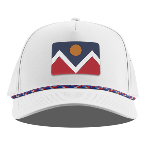 Denver Flag Curved 5 Panel Rope White RWB