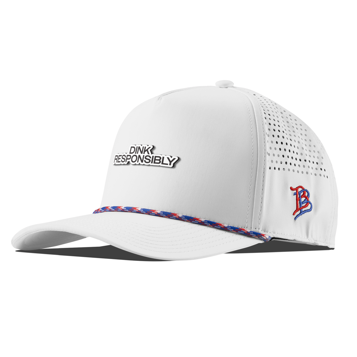 Dink Responsibly Curved 5 Panel Rope White RWB
