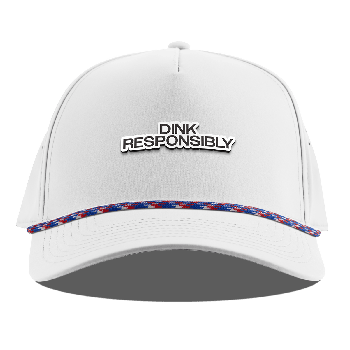 Dink Responsibly Curved 5 Panel Rope White RWB
