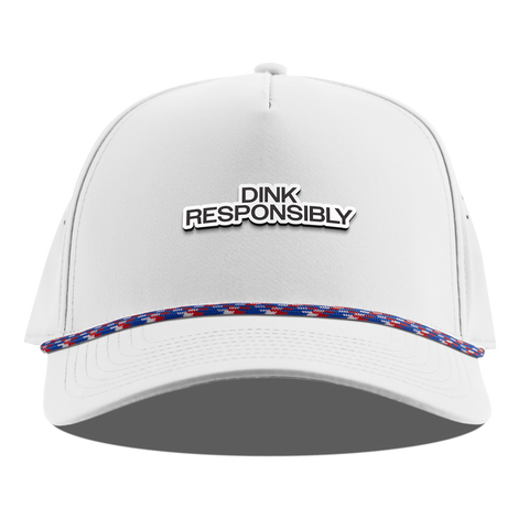 Dink Responsibly Curved 5 Panel Rope White RWB