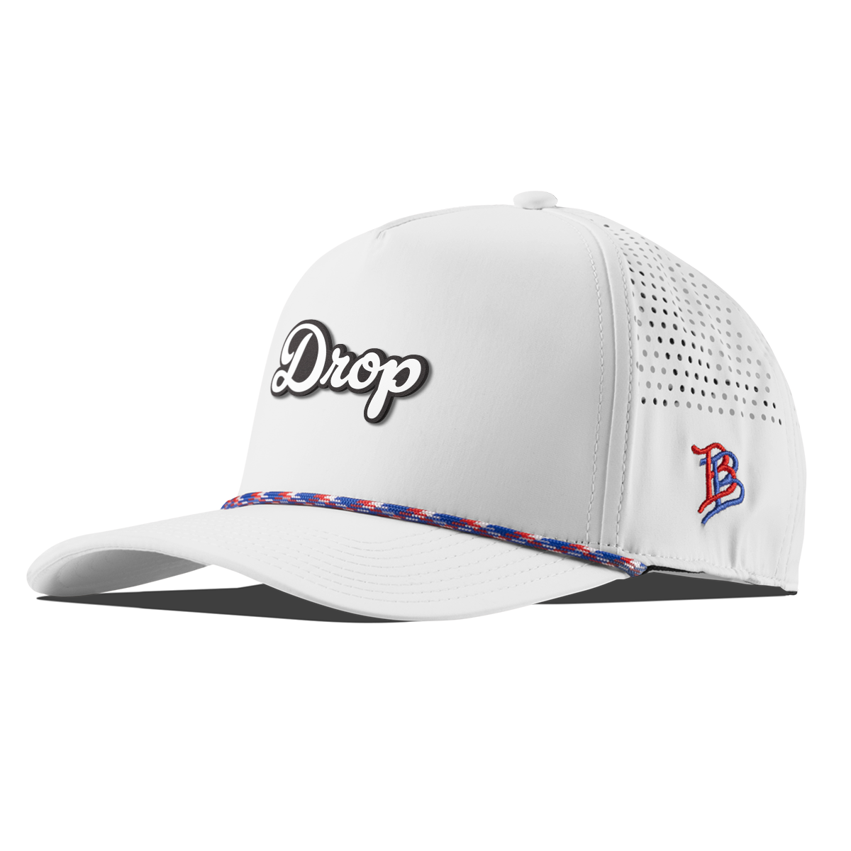 Drop Script Curved 5 Panel Rope White RWB